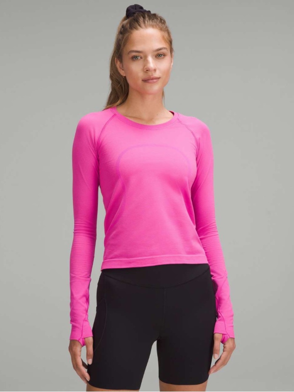 Lululemon Swiftly Tech Long-Sleeve Shirt 2.0 *Waist Length Pink Size 8 W3HF5S